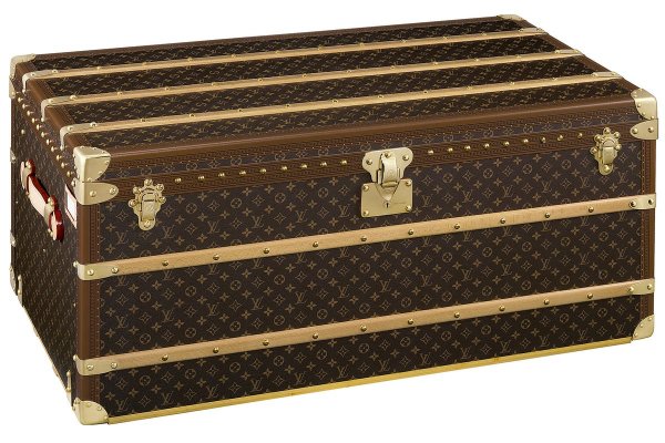 A LIMITED EDITION BLACK RAINBOW MONOGRAM MALLE COURRIER 110 TRUNK